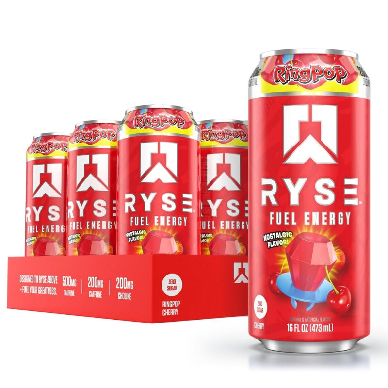 Ryse Fuel Energy Drink Ring Pop Berry Blast (Case of 12 x 473ml Cans)