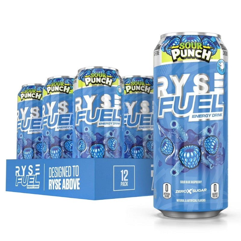 Ryse Fuel Energy Drink Sour Punch Blue Raspberry (Case of 12 x 473ml Cans)