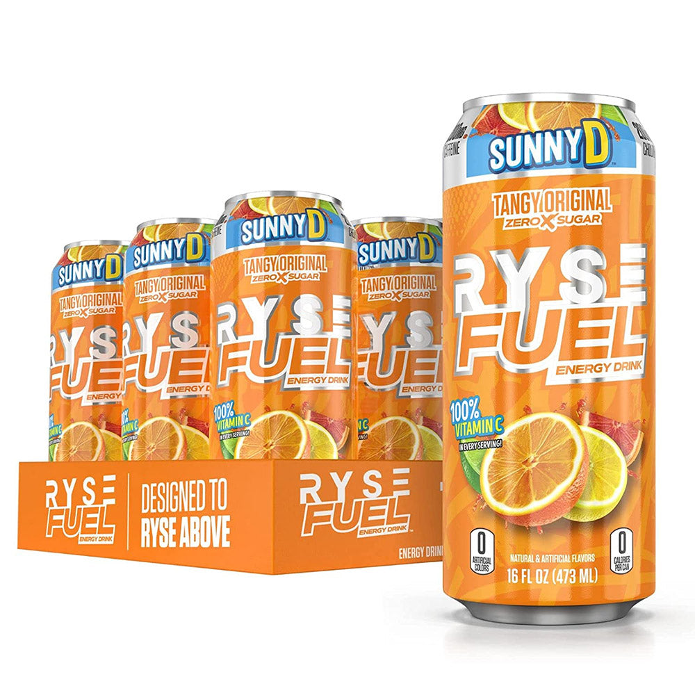 Ryse Fuel Energy Drink Sunny D Tangy (Case of 12 x 473ml Cans)