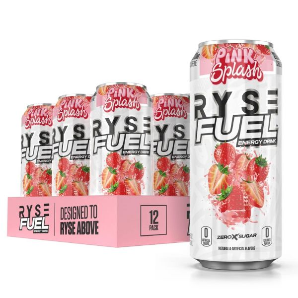 Ryse Fuel Energy Drink Pink Splash (Case of 12 x 473ml Cans)