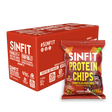 Sinfit Protein Chips Hickory BBQ 7 x 54g box and single bag packaging