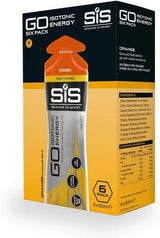 SiS GO Isotonic Energy 6 Pack 6x60ml — Orange box, front view showing gel sachet