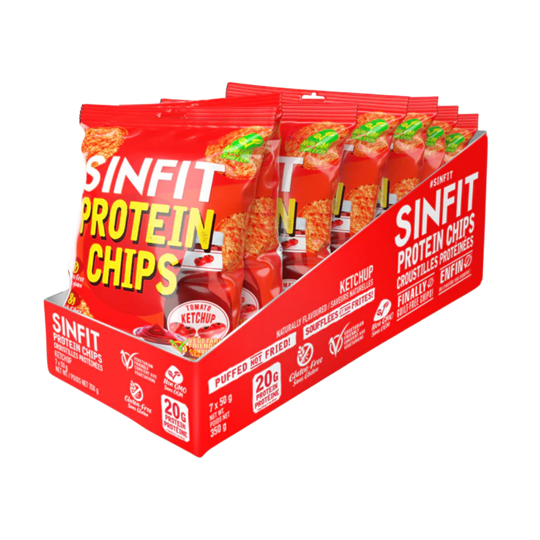 Sinfit Protein Chips Box of 7 Bags (Ketchup)