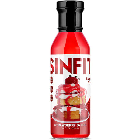 Bottle of Sinfit Strawberry Syrup 355mL