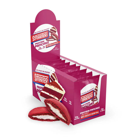 Smarter Snacks White Chocolate Cream Red velvet Flavor Box of 12 Protein Pancakes