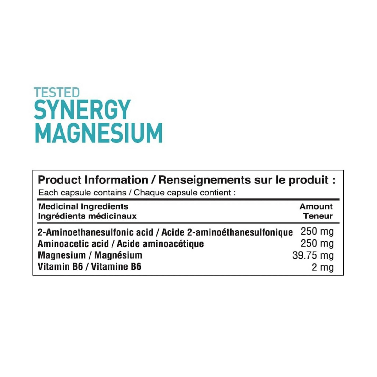 Tested Nutrition Synergy Magnesium 180 Capsules