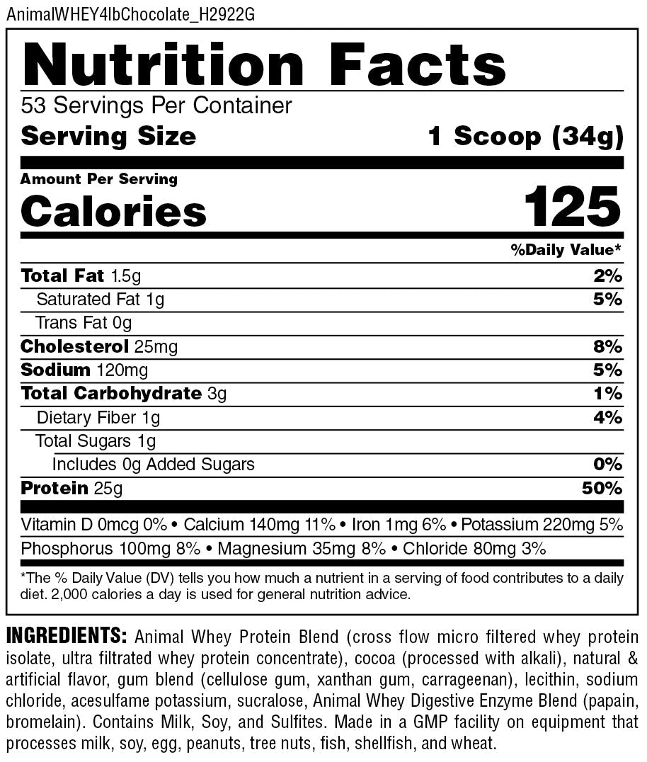 Universal Animal Whey - Iso Whey Protein Blend 4LB