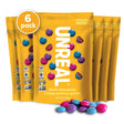 Unreal Snacks Multi-Serve Bags Pack of 6 — Dark Chocolate Crispy Quinoa Gems, front and product display