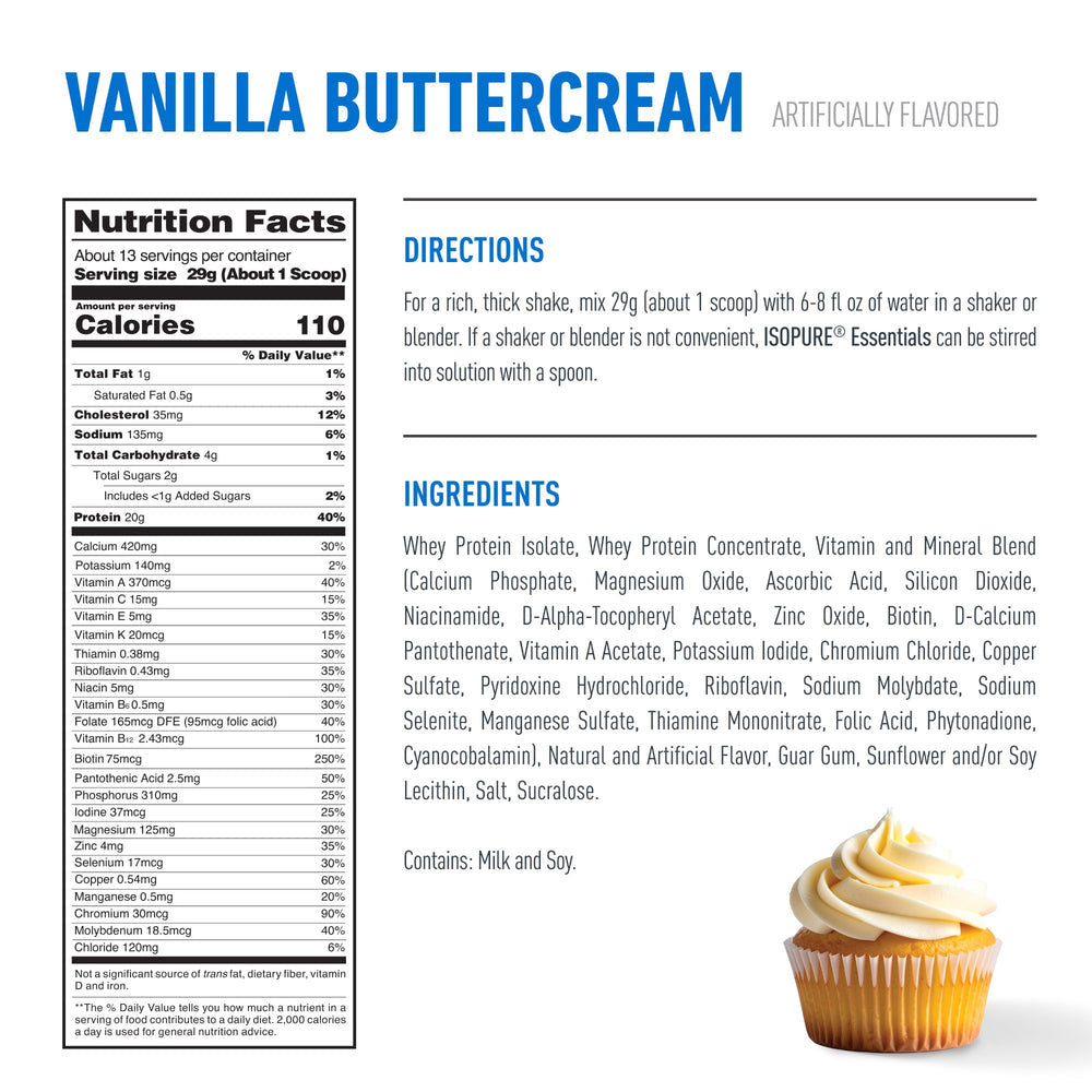 Isopure Essentials Whey Protein Powder 13 Servings