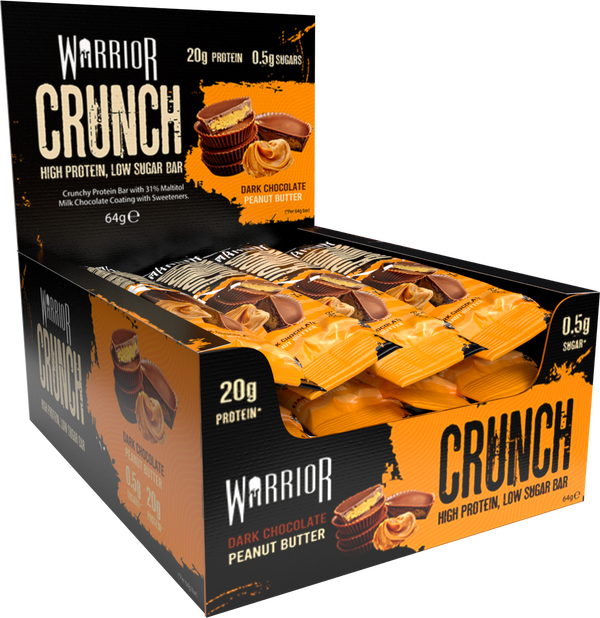 Warrior Crunch Protein Bar Box of 12 (Dark Chocolate Peanut Butter)