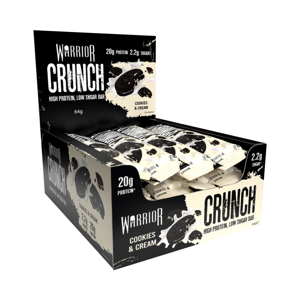 Warrior Crunch Protein Bar Box of 12 (Cookies & Cream)