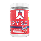 Ryse Loaded Pre 30 Servings — Airheads Cherry tub, front label