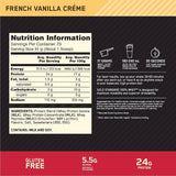 ON Gold Standard 100% Whey Protein 5LB — French Vanilla Creme — ingredients label and nutrition facts panel