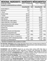 Perfect Sports ALTRD STATE 20 servings — ingredients label and nutrition facts panel