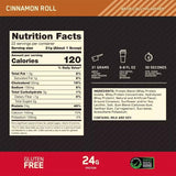 ON Gold Standard Whey 1.5LB Tub — Cinnamon Roll — ingredients label and nutrition facts panel