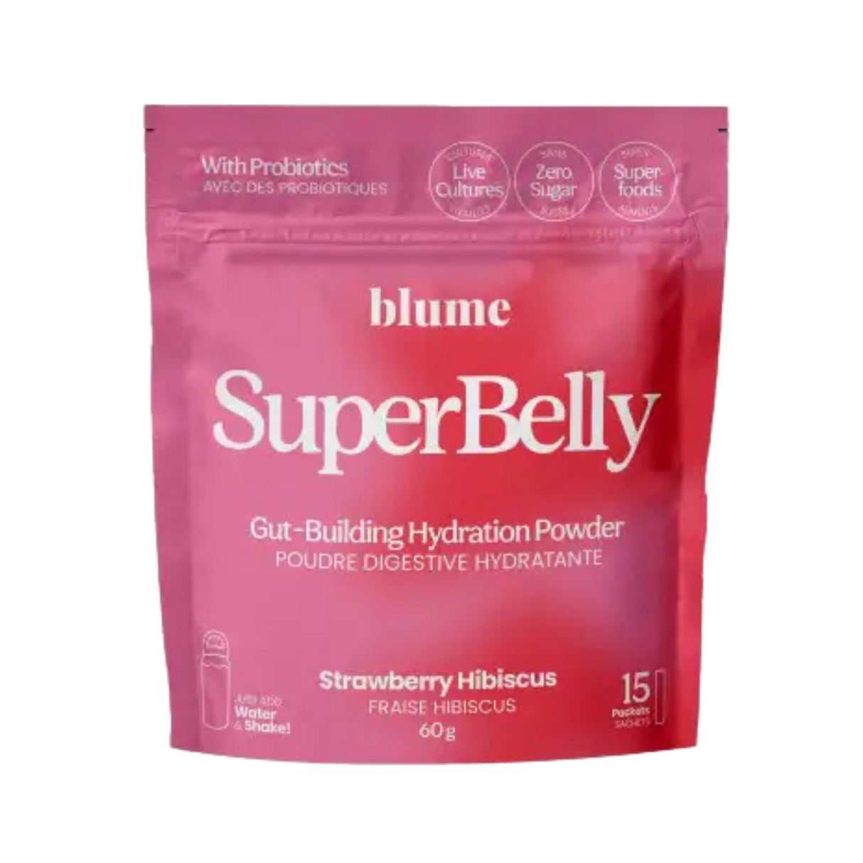 Blume SuperBelly Gut-Building Hydration Powder - Bag of 15 Sachets (60g)