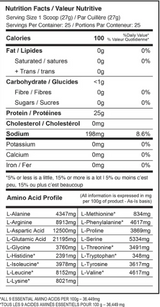 Fortitude Health Iso Nova Clear Vegan Protein 1.5LB — Strawberry Lemonade — ingredients label and nutrition facts panel