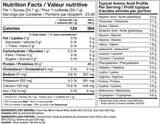 Pro Line All Natural ISO-Advanced 800g — ingredients label and nutrition facts panel