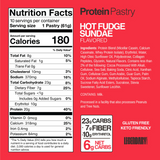 Legendary Foods Tasty Pastry - Hot Fudge Sunday  (Box of 10) — ingredients label and nutrition facts panel