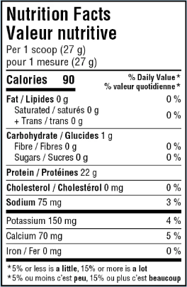 Believe Protein Refresher 2.0 66 Servings — Acai Berry Smoothie — ingredients label and nutrition facts panel