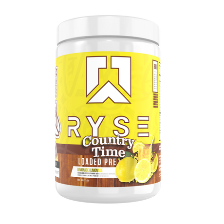 Ryse Loaded Pre 30 Servings — Country Time Lemonade tub, front label