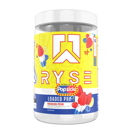 Ryse Loaded Pre 30 Servings — Popsicle Firecracker tub, front label