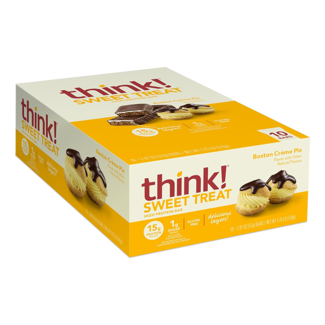 think! High Protein Bar Box of 10 (Boston Cream Pie)