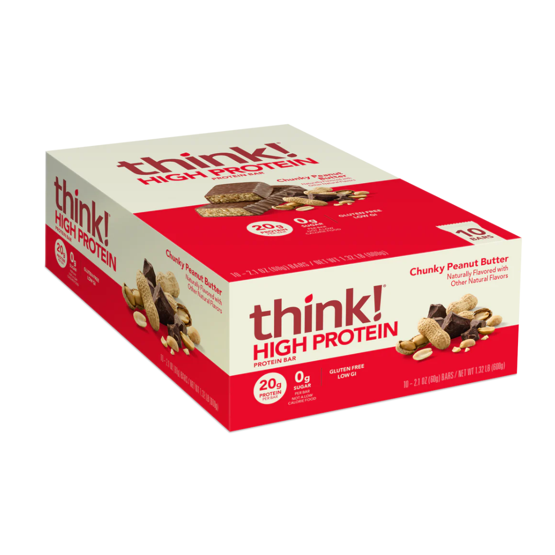 think! High Protein Bar Box of 10 (Chunky Peanut Butter)